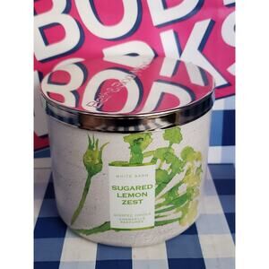 BBW Sugared Lemon Zest Large 3 Wick Candle Home Fragrance Decor